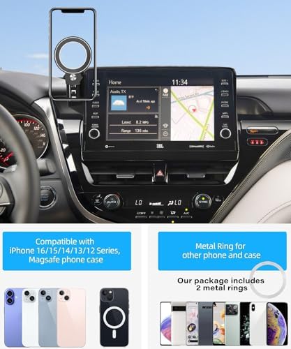 Revolutionize Your Driving with the 2021-2024 Toyota Camry Magnetic Phone Holder – 360° Rotating Car Mount for Hands-Free Navigation & Secure Attachment – Ideal for 7-Inch Touchscreen Integration and Ultimate Safety