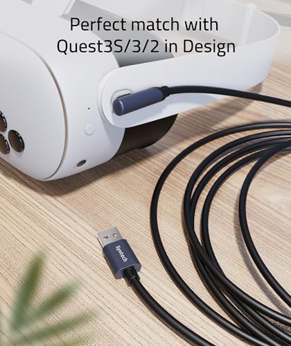 Syntech 16 FT Link Cable for Oculus Quest 3 & PCVR – High-Speed USB 3.0 to USB C Cable for Enhanced Gaming Experience – Compatible with Meta Quest 2, Pro, Pico 4 & More – Durable, Flexible Design for Seamless VR Connectivity