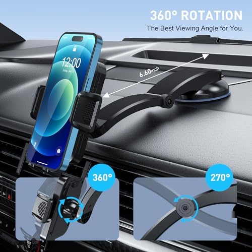 TEKING Advanced Car Phone Holder with Reinforced Metal Hook – Universal Air Vent Mount for i Phone 15/14/13/12 Pro Max & Samsung S24 Ultra – Sleek Translucent Design for Enhanced Aesthetics & Secure Smartphone Fit (120-75 mm) – Effortless Tool-Free Installation & Ultimate Hands-Free Convenience