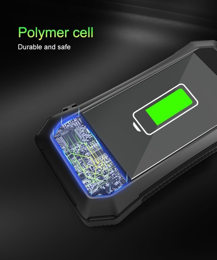Ultimate Solar Power Bank 10000 m Ah – Versatile Wireless Charger with 20 LED Emergency Lights, Triple Device Fast Charging for Outdoor Adventures and Travel – Reliable, Eco-Friendly Power Solution for Camping and On-the-Go Charging
