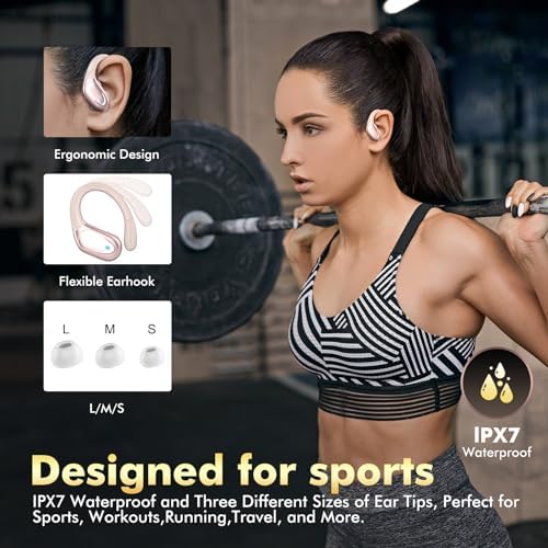 Revolutionary Bluetooth 5.3 Wireless Earbuds with Exceptional 80-Hour Playtime – IPX7 Waterproof Sport Headphones Engineered for Ultimate Noise Isolation and Secure Comfort – Ideal for Gym Enthusiasts and Outdoor Explorers – Striking Red Design – Unmatched Audio Performance for Active Lifestyles