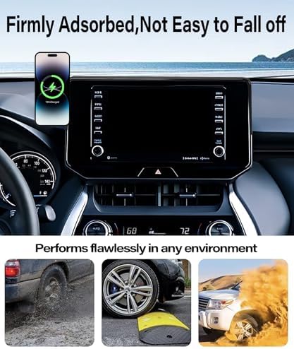 Transform Your Toyota Venza 2021-2024 with Our Premium 15 W Fast Wireless Charging Car Phone Holder: Experience Ultimate Hands-Free Navigation with 360-Degree Rotating Mount, Screen-Fixed Clip for Enhanced Safety, Ideal for 8-Inch Touch Screens and Daily Drives