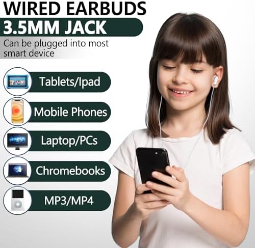 Bulk 100 Pack Classroom Earbuds – Lightweight and Durable Headphones for Enhanced Student Focus, Tangle-Free Design Perfect for Interactive Learning, Compatible with Tablets and Laptops, Ideal Audio Solution for Group Activities and Educational Presentations