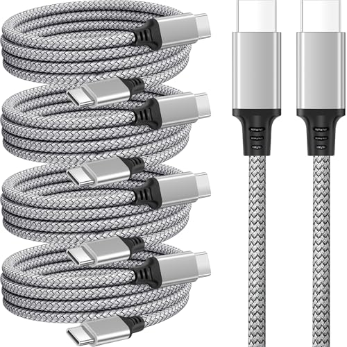 Premium 5-Pack USB C to C Fast Charging Cables – 60 W Nylon Braided Charger for i Phone 16 Series, Mac Book Pro, i Pad Pro/Air, Samsung S24/S23 – 5 ft Length for Ultimate Flexibility and Durability – Reliable Data Transfer with USB 3.1 Compatibility
