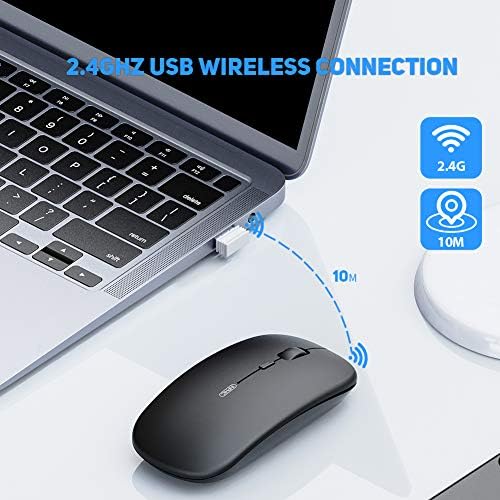 Elevate Your Productivity with the INPHIC M1 II Tri-Mode Wireless Mouse – Lightweight 80 g Bluetooth 5.0/4.0 & USB Connectivity, Ergonomic Design, Visible Battery Indicator & Type-C Charging for Windows, Mac, Tablets & Laptops – Sleek Black Finish for Ultimate Versatility