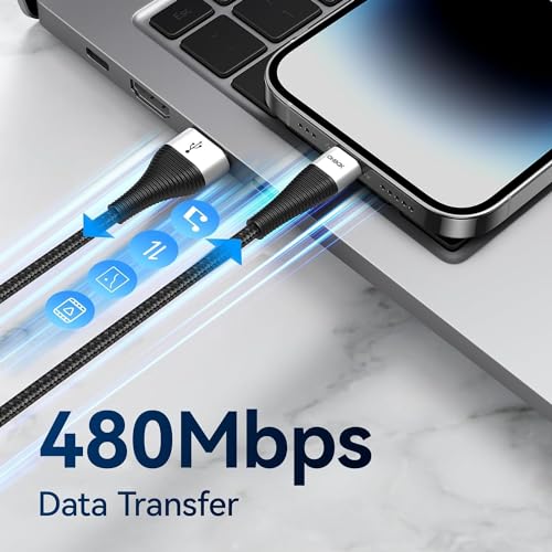 Fast Charging Nylon Braided i Phone Charger Cable – 3-Pack, 3 FT MFi Certified Lightning Cords for i Phone 14/13/12/11 Pro Max/XR/XS/X/8/7/Plus/6 S, i Pad, i Pod, and Air Pods – Enhanced Durability and Compatibility for Optimal Performance