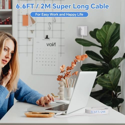 67 W USB C Fast Charger for Mac Book Pro & Air – Universal Power Solution for i Pad Pro, Samsung Galaxy & All Type-C Devices – Includes 6.6 ft USB C Cable for Optimal Versatility – Compact, Durable Design with Advanced Safety Features for Reliable Power Delivery