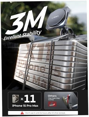 LISEN Mag Safe Car Mount Charger for i Phone 12-16 Series – Advanced Magnetic Wireless Charging Holder for Dashboard & Vent – Rapid 15 W Power Delivery & Secure Grip for Safe Hands-Free Navigation