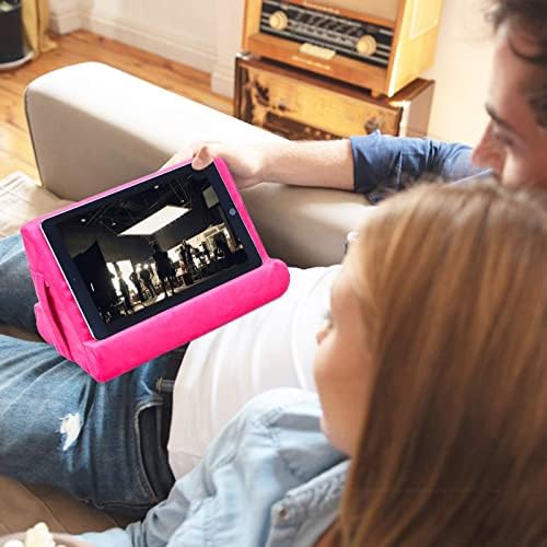 Ultimate Comfort Multi-Angle Tablet Holder and Phone Stand Set – Lightweight and Sturdy Design with Storage Pocket – Ergonomic Cushion for Enhanced Stability and Versatile Use – Modern Black and Light Green Aesthetic for Stylish Workspaces and On-the-Go Convenience