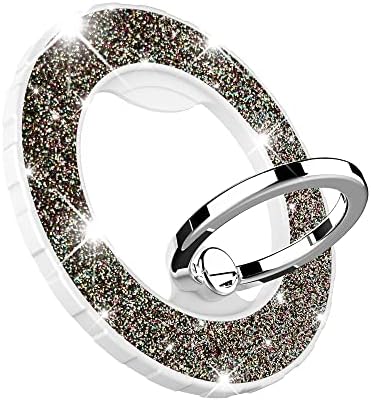 Glittering Magnetic Phone Ring Holder for Mag Safe – Ultra-Strong 2000 g Grip Compatible with i Phone 15, 14, 13, 12 Pro Max, Pro, Plus, Mini – Wireless Charging Friendly with 360° Rotation and 150° Adjustable Kickstand – Stylish Teal Design for Enhanced Functionality and Aesthetic Appeal