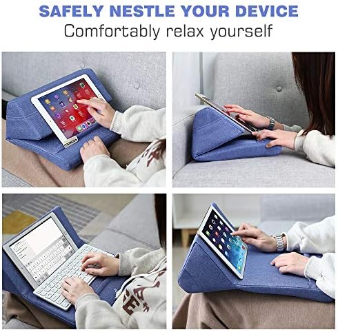Mo Ko Tablet Pillow Stand – Premium Soft Support for Tablets Up to 11 Inches, Ideal for i Pad 10.2″ (8 th Gen), i Pad Air 4/3, i Pad Pro 11/10.5/9.7, Mini 5/4, Galaxy Tab S6/S7 11″ – Luxurious Hands-Free Viewing Solution in Chic Purple for Ultimate Relaxation and Versatile Use