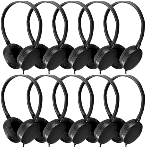 Bulk Headphones for Kids 12 Pack – Premium Wired Earphones with Superior HD Sound Quality for Classroom Learning and Play, Mixed Colors for Inclusive Use, Compatible with 3.5 mm Devices – Essential Audio Gear for Educational Environments