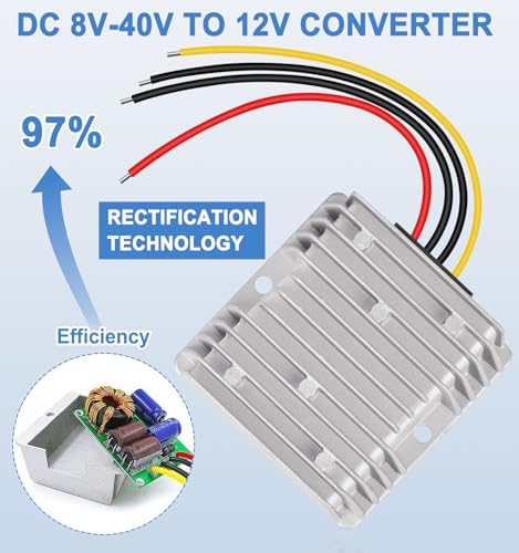 High-Performance 48 V to 12 V DC-DC Step Down Converter by Eagwell – 120 W Power Supply with Built-in Fuse for Maximum Safety – Perfect for Golf Carts, Scooters, RVs, and Marine Use – Reliable Voltage Reduction for Enhanced Device Efficiency and Versatility