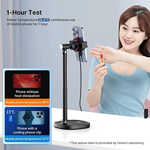 ULANZI Cell Phone Stand Mount for Desk, Vijim HP004 Adjustable Height & Angle Phone Holder, 360 Degree Rotating Desktop Phone Stand Compatible with iPhone, Samsung and All Phones – Enhanced Compatibility and Speed