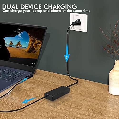 High-Performance 65 W Laptop Charger for Microsoft Surface Pro Series – Universal Compatibility for Pro 10, 9, 8, 7+, 7, 6, 5, 4, 3, X, and Surface Book & Go Models – Enhanced Charging Speed with USB Port – Safety Features for Optimal Device Protection – Perfect for Students, Professionals, and Travelers