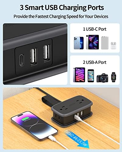 NTONPOWER GAN Ultra 65 W USB Fast Charging Station – Versatile 7-in-1 Travel Power Strip with 3 AC Outlets & 4 USB Ports (2 USB-C) – Compact 4 ft Extension Cord for Seamless Connectivity – Ideal Cruise Essential for Mac Book & i Phone – Rapid Charging & Surge Protection Included