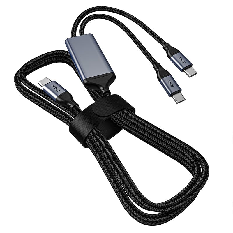 OMNIHIL 3.2 FT USB-C Splitter Cable for Goal Zero Sherpa 100 AC Power Bank – Dual Output Fast Charging & High-Speed Data Transfer Cable, Durable Design for Camping & Travel Convenience OMNIHIL 3.2 FT USB-C Splitter Cable for Goal Zero Sherpa 100 AC Power Bank – Dual Output Fast Charging & High-Speed Data Transfer Cable, Durable Design for Camping & Travel Convenience