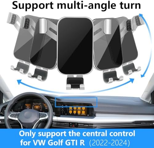 LUNQIN Premium Car Phone Holder for Volkswagen Golf GTI & Golf R (2015-2021) – Secure Smartphone Mount for Navigation & Hands-Free Calls – Effortless Installation, Adjustable Cradle for All Devices, Perfect for Charging, Enhances Driving Safety and Convenience