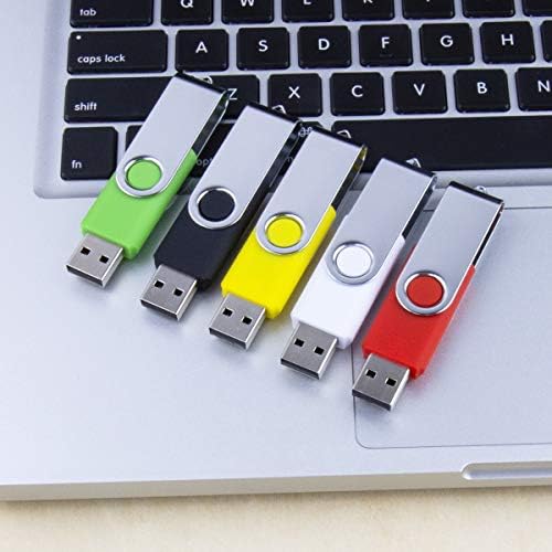 Vibrant 64 GB USB Flash Drive Pack – 5 Colorful Metal Swivel Thumb Drives with LED Indicator & Lanyards for Easy Portability – Ideal for Students & Professionals Seeking Reliable Data Storage Solutions