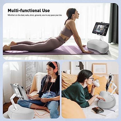Revolutionize Your Device Experience with the Above TEK 360° Adjustable Tablet Pillow Stand – Ergonomic Bean Bag Holder for Hands-Free Use in Bed or Lap, Compatible with 4.7″ to 12.9″ Tablets and Phones, Perfect Gift for Moms – Stylish Gray Design for Enhanced Comfort and Convenience