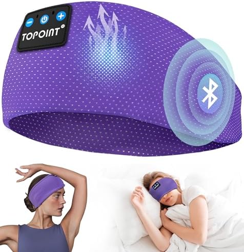TOPOINT Premium Bluetooth Sports Headband Earphones – Unmatched Comfort for Yoga, Jogging & Sleep – Rapid USB-C Charging with Superior Sound Performance – Perfect Gift for Active Lifestyles and Relaxation Enthusiasts