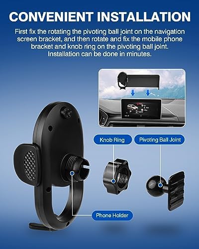 Custom-Fit Car Phone Holder for Audi A4 (2017-2019) & Q5 (2018-2020) – Hands-Free 360° Rotating Mount for 8.3″ Devices – Ultimate Safety & Convenience Accessory for a Modern Driving Experience
