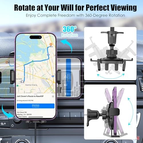 YUHENG Versatile Cup Holder Phone Mount for Cars – 360-Degree Rotatable Gooseneck Design for Optimal Smartphone Visibility, Effortless Installation, Universal Compatibility with All Devices, Enhance Driving Safety & Convenience