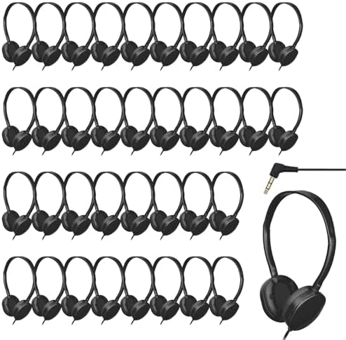 Classroom Essential 30-Pack Multi-Color Headphones: Durable, Comfortable, and Versatile Earphones for Students, Teens, and Adults – Perfect for Learning, Group Activities, and Enhanced Device Compatibility