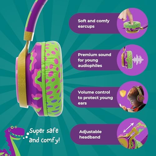Kidrox Safe Sound Wired Toddler Headphones – Volume-Limited 85 d B Child-Friendly Headset for Ages 1-7 | Lightweight, Durable Design Perfect for Travel on Airplanes and Cars | Comfortable Fit for Tablets, i Pads, and More – Ensuring Safe Listening and Ultimate Entertainment Enjoyment