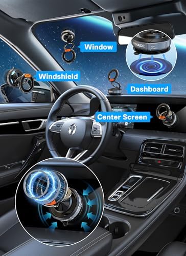 Ultimate Magnetic Car Phone Holder – 360° Adjustable Mount with Superior Vacuum Suction for Maximum Stability, Compatible with i Phone 16/15/14 Series & All Android Devices, Perfect for Seamless Navigation and Hands-Free Convenience, Durable Design Enhancing Safe Driving Experience