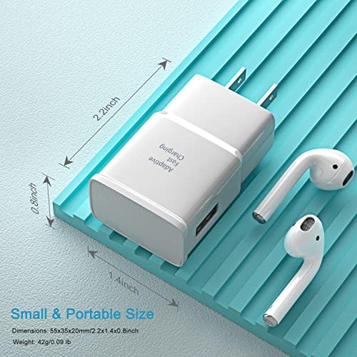 Qihop Adaptive Fast Charging USB Wall Charger Kit – 2-Pack with 6 ft USB Type C Cable for Samsung Galaxy Devices – Rapid Charging Solution for Galaxy S21/S20/S10+/S10 e/S9/S8 Plus, Note 10+/20, A14/A53/A71 – Enhanced Speed & Compatibility for Busy Lifestyles