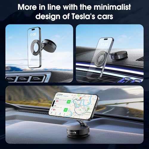 Vacuum Suction Magnetic Phone Holder for Car，Magsafe car Mount [Mag Safe] 360° Vacuum Magnetic iPhone Stand for Car/Desktop/Mirror/Bathroom/Gym，Car Mount for iPhone 16 Pro Max/Android – Enhanced Compatibility and Speed