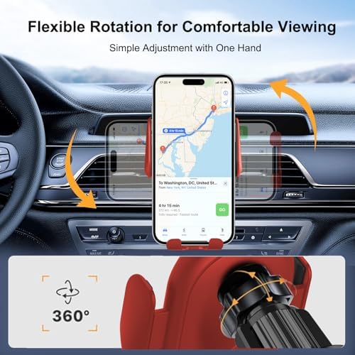 Enhanced Wireless Car Charger Mount with Automatic Clamping – MAX 15 W Qi Fast Charging for i Phone 16/15/14/13/12 Pro/Pro Max, Samsung S22/S21/S20/Note 20 – Effortless One-Handed Operation, Air Vent Installation, Stylish Blue Design for Seamless Driving Experience
