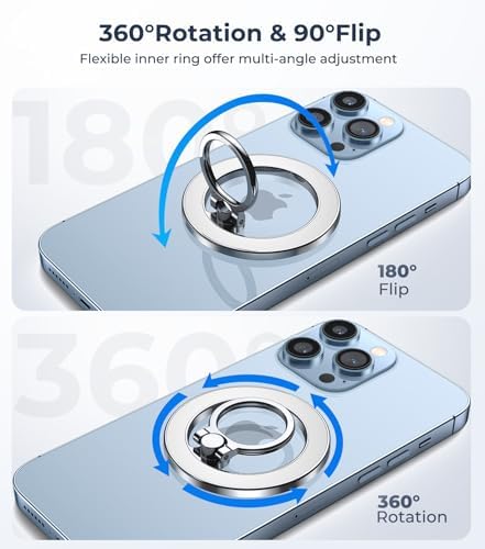 Chic Glitter Magnetic Phone Ring Holder for Mag Safe – Stylish Finger Grip Stand for i Phone, Kindle & Smartphones, Enhanced Stability with Versatile Compatibility for Pop Sockets – Elevate Your Daily Mobile Experience with Glamour and Functionality