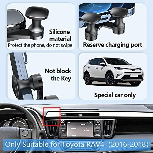 Premium Gravity Phone Holder for 2019-2025 Toyota RAV4 – Auto Lock Design for Secure Navigation & Hands-Free Operation – Compatible with LX, XLE, Hybrid, LE, SE, Prime, & Woodland Models – Tool-Free Installation & Adjustable Viewing Angles for Enhanced Driving Safety