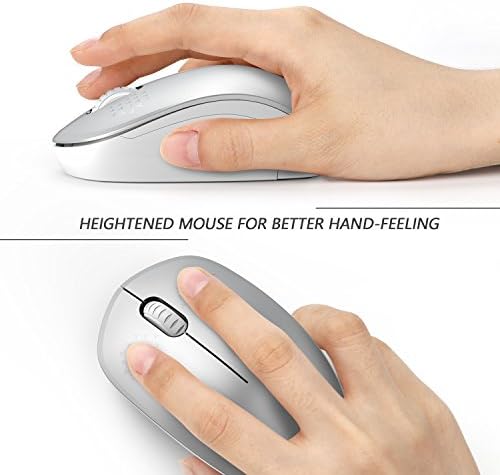 Light Blue Wireless Mouse – Ultra-Quiet 2.4 GHz Noiseless Computer Mouse with USB Receiver for Seamless Windows Experience – Portable, Ergonomic Design for Home, Office, or Travel