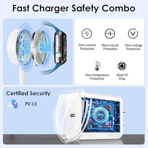 Revolutionize Your Charging Game with the MFi Certified 2-in-1 USB C Cable & 20 W Wall Adapter – Effortlessly Power Your i Phone 16/15 and Apple Watch Ultra/SE/2-9 Simultaneously with a Durable 4 FT Charging Solution for Enhanced Convenience and Speed