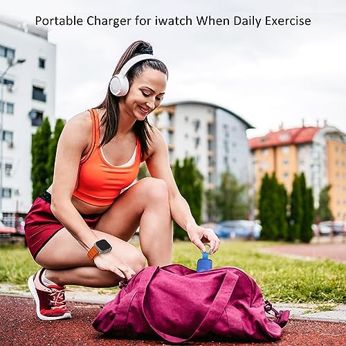 i.VALUX Compact Wireless Charger for Apple Watch – Keychain-Friendly 1000 m Ah Power Bank, Fast Magnetic Charging for Series 10/9/8/Ultra/7/6/5/4/3/2/SE – Perfect Travel Companion & Birthday Gift for Her – Sleek White Design