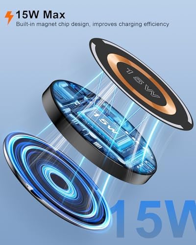 AILKIN Qi Mag Safe Wireless Phone Charger Duo – 20 W Fast Charging Pad for Samsung Galaxy S Series, Google Pixel, and i Phone 15/16 Models – Magnetic Alignment for Effortless Charging, Compact Design with Overheat Protection, Dual-Pack for Enhanced Convenience