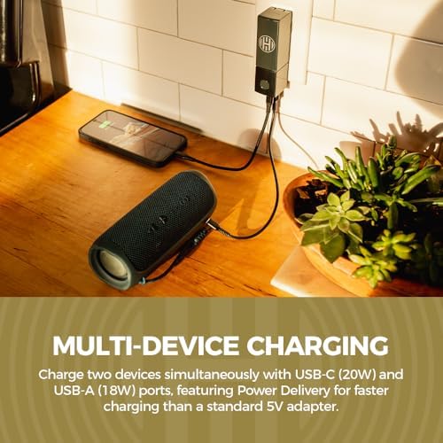 Ultra-Compact HALO Rapid Pack 5000 AC: Dual-Function Power Bank & Wall Charger with Fast USB-A & USB-C Ports | TSA-Approved Travel Essential for Multi-Device Charging | Smart Battery Protection & LED Indicators for Ultimate Convenience