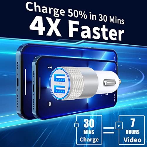 Braveridge 66 W Dual Port USB-C Car Charger for i Phone 16 – MFi Certified Fast Charging with Type-C Braided Cable – Enhanced Compatibility for i Phone 16/16 Pro Max/15/15 Pro/i Pad – Ideal for Road Trips and On-the-Go Power Solutions