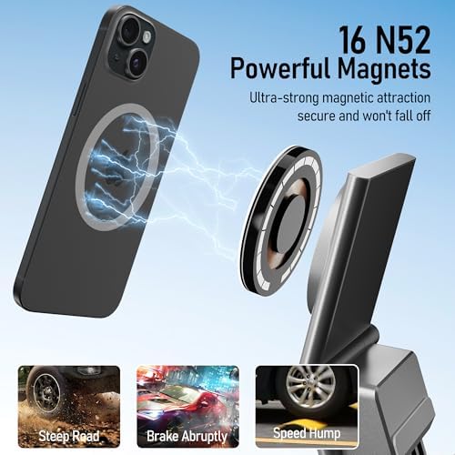 Transform Your Tesla Model 3 & Model Y Experience with the frani Magnetic Wireless Charging Phone Mount – 15 W Fast Charging, Secure Magnetic Design, Effortless Installation for Optimal Device Accessibility and Compatibility, Perfect for Modern Drivers