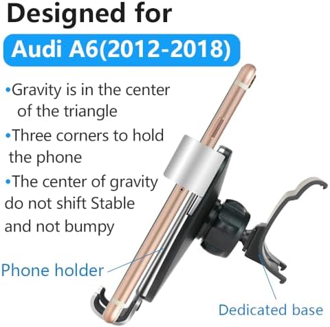 LUNQIN Premium Car Phone Holder for Audi A6, A7, S6, S7, RS6, RS7 (2019-2025) – Ultimate Smartphone Mount with 360-Degree Rotation, Integrated Charging & Enhanced Compatibility for Navigation & Hands-Free Use – Elevate Your Driving Experience with Luxurious Design & Long-Lasting Durability