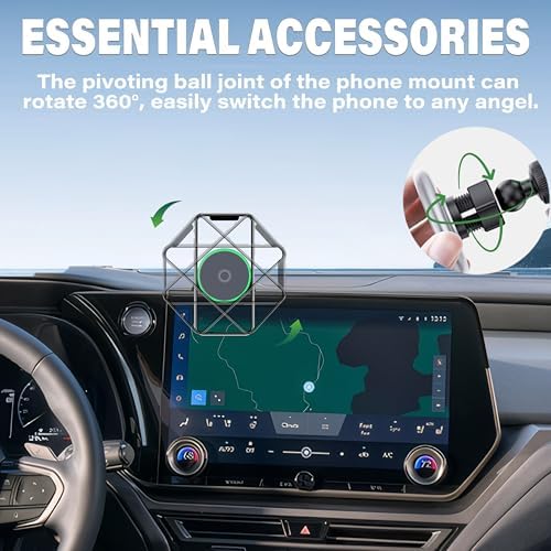 Car Phone Holder for 2023 2024 2025 Lexus RX350/RX350h/RX450h/RX500h Accessories Apply to 14 Inch Touch Screen15W Fast Wireless Charger Screen Fixed Clip Cell Phone Mount – Enhanced Compatibility and Speed