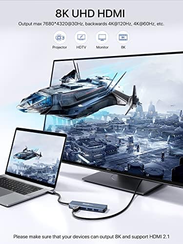 Elevate Your Connectivity: Dockteck 7-in-1 USB C Hub with 4 K 60 Hz HDMI, Lightning-Fast Ethernet, and Advanced Power Delivery – Perfect for Mac Book Air/Pro M1 2020, i Pad Pro 2021, and i Pad mini 6 for Seamless Multitasking and Superior Performance