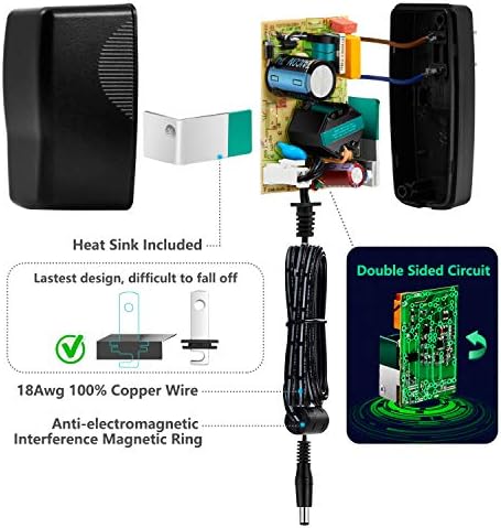 Chanzon 12 V 2 A High-Efficiency AC/DC Power Adapter – Reliable Universal Wall Charger for Optimal Device Performance – 100-240 V Input, 2000 m A Output, Ideal for LED Strips, Routers, and More – Compact & Durable Power Supply Solution for Home and Travel Use