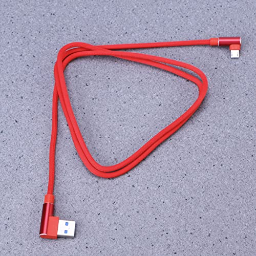 90-Degree USB Micro Cable – 1 m Nylon Braided Right Angle Charger for Universal Phones – Fast 2.4 A Data Transmission – Durable & Tangle-Free Connectivity Solution for Enhanced Performance