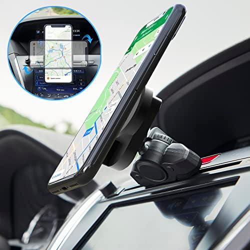 Revolutionary CD Slot Phone Holder for Enhanced Driving Convenience – 360° Rotatable Car Mount, Compatible with Pop Sockets and Mag Safe Wallets, Sleek Black Design for Maximum Stability and Safety