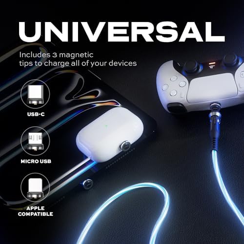 Upgrade Your Power Experience with the Statik 360 Pro Magnetic Charging Cable – Ultimate 3-in-1 Solution for USB C, Micro USB & USB A Devices, 100 W Fast Charging Technology, Sturdy Black Design, 3 ft Length for Maximum Portability and Comprehensive Compatibility with Smartphones, Tablets & Laptops