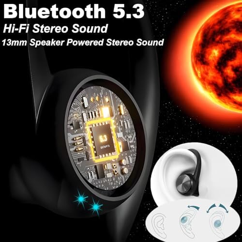 Elevate Your Audio Experience with Game Xtrem Bluetooth 5.3 Wireless Earbuds – Unmatched 60-Hour Battery Life, Deep Bass Sound for Total Immersion, and IPX7 Waterproof Design – Tailored for Active Lifestyles with Secure Over-Ear Hooks for Ultimate Stability and Enhanced ENC Microphone for Clear Calls – Ideal for Fitness Enthusiasts, Runners, and Daily Use.